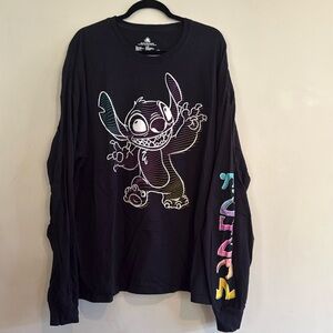 Lilo and Stitch men's black long sleeve tee shirt size XXL